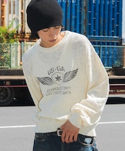 ステンシルロゴグラフィックニットプルオーバー