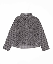 フロントシャーリングチェックシャツ
