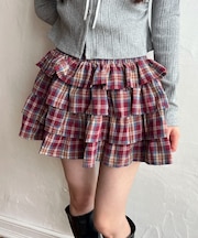 チェックティアードミニスカート