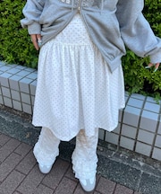 ドットミドルギャザースカート