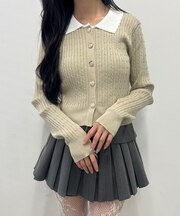 キンボタンLSニットカーデ