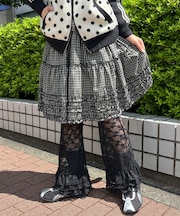 チェックフリルミドルスカート