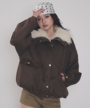 インサイドFファーPUブルゾン