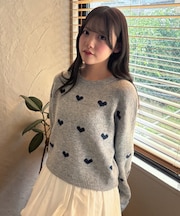 ハートパターンニット