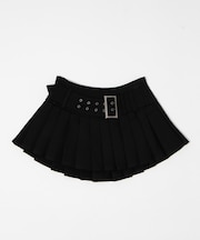 アイレットベルトプリーツミニスカパン