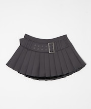 アイレットベルトプリーツミニスカパン