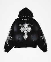 Y2Kゴシッククロスジップパーカー