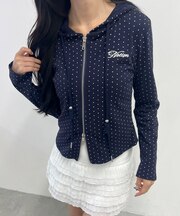 コンパクトドットジップパーカー