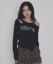 ショルダーヘムロゴトップ