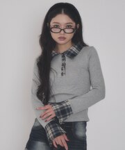 チェックヘンリーネックTOP