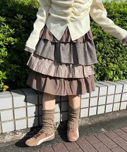 アソートティアードミドルスカート