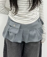 ポケットツキプリーツラップスカート