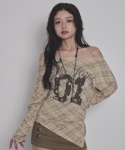 チェックナンバリングシアートップ
