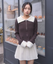 バイカラーシャギーニット