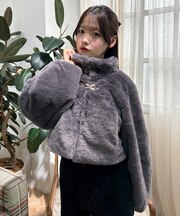 ビット付きフェイクファージャケット