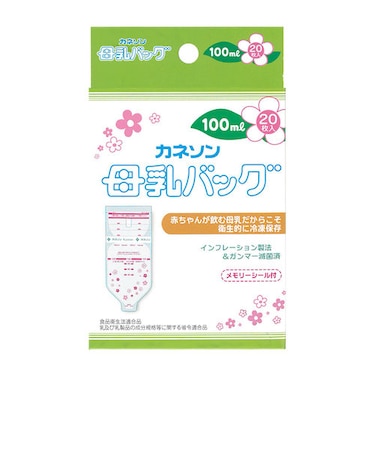 カネソン母乳バッグ 100ml 20枚限定花柄