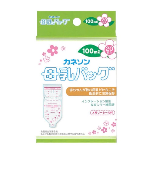カネソン母乳バッグ 100ml 20枚限定花柄