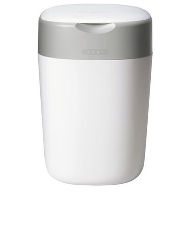 強力密閉抗菌 おむつポット ポイテック W防臭 コットンホワイト