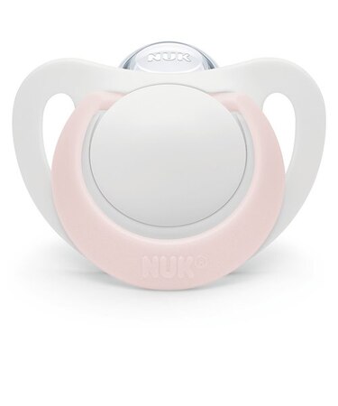 おしゃぶりスター 消毒ケース付き 0-6ヵ月 ピンク