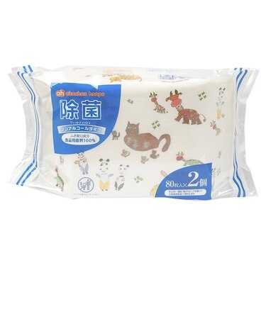 除菌 ウェットティッシュ ノンアルコール 80枚×2個
