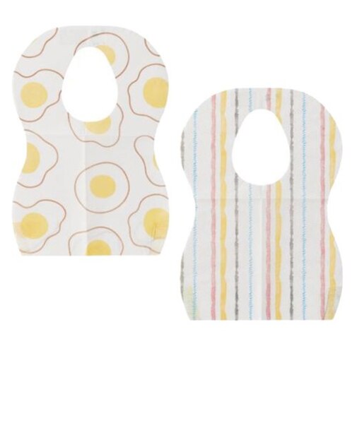 お食事エプロン 使い切りタイプ 40枚 エッグ・ストライプ