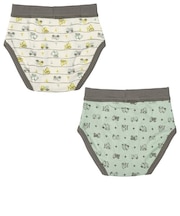 [キッズ]ブリーフ2枚組　オーガニック働く車柄 ブラウン