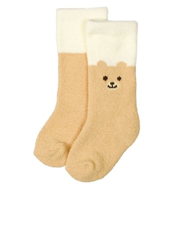 ハイソックス ふわふわ素材 ブラウン