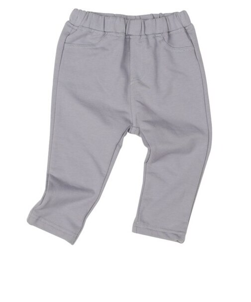 [ベビー]いつものパンツ　10分丈　裏起毛　レギュラー無地　グレー