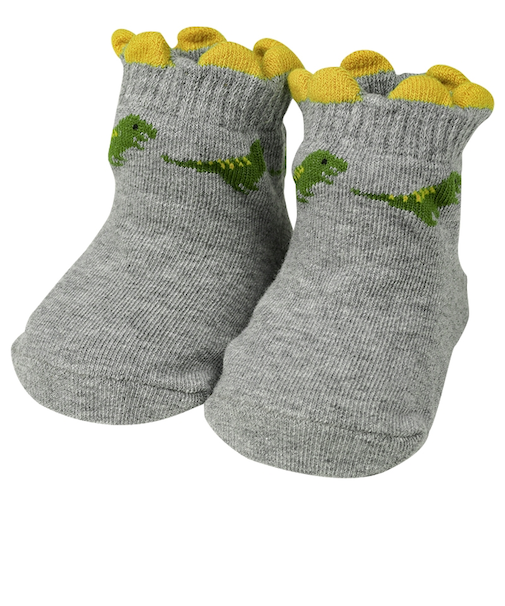 ソックス 恐竜 グレー