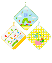 ループ付きタオル 3枚組 はらぺこあおむし　ゴキゲン 27×27cm