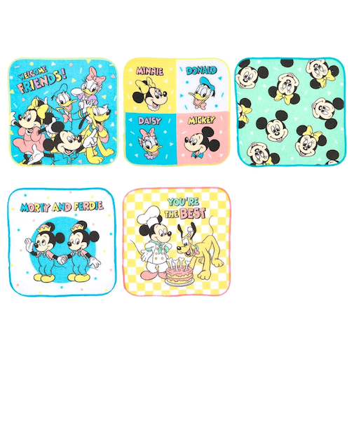 プチタオル5枚組　グレイス　ミッキー＆フレンズ　16ｘ16cm