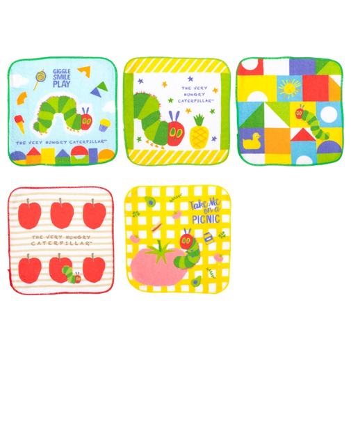 プチタオル5枚組　はらぺこあおむし　オデカケ　16ｘ16cm