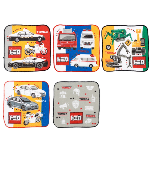 プチタオル5枚組　トミカ　ブリリアント　16ｘ16cm