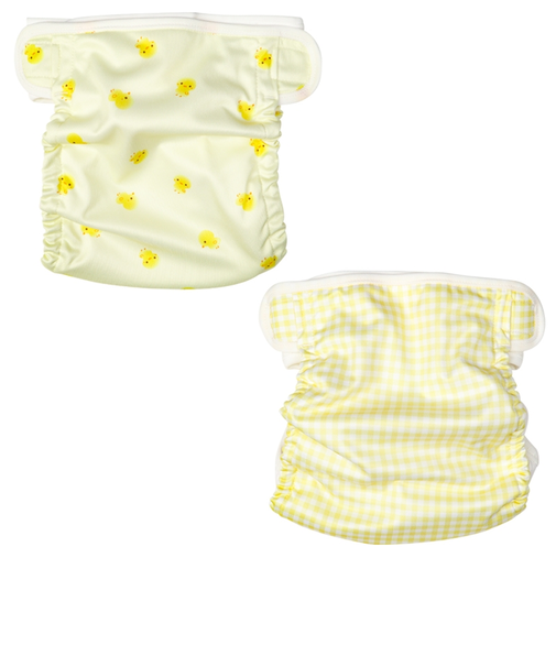 内ベルトおむつカバー2枚組 ひよこ クリーム