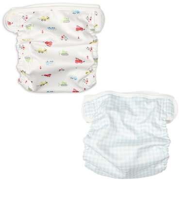 内ベルトおむつカバー2枚組 くるま サックス