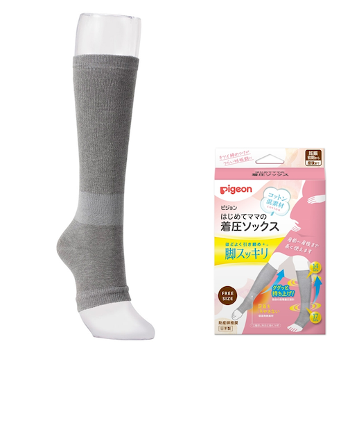 はじめてママの着圧ソックス　グレー