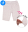 [キッズ]5分丈レギンス　花　ピンク