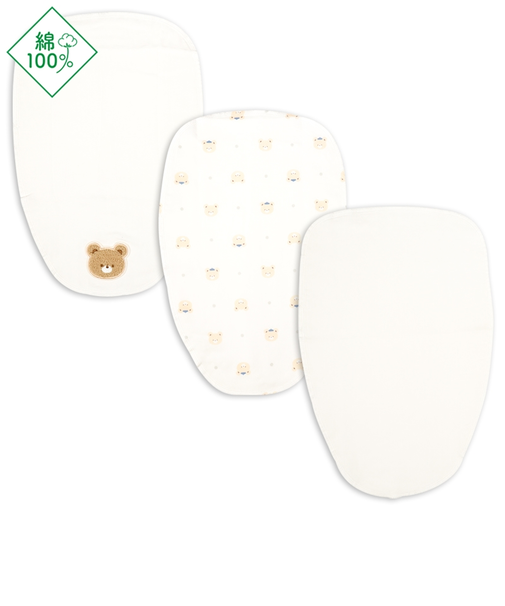 汗とりパッド3枚入　くま　オフホワイト