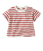 [ベビー]いつものTシャツ　半袖　天竺素材　レッド