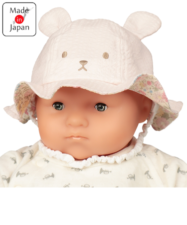 [42・44・46cm]キャペリンハット　うさ耳　パステル　ピンク