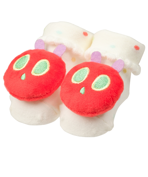 ぬいぐるみ付ソックス　はらぺこあおむし オフホワイト