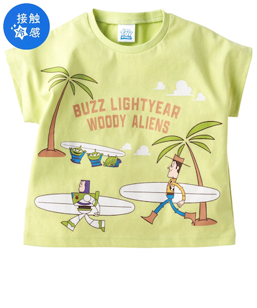 [キッズ]半袖Tシャツ　トイストーリー　接触冷感 グリーン