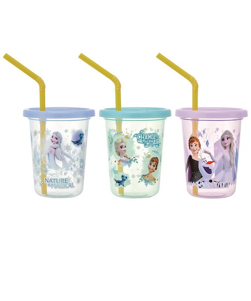 [230ml]ストロー付タンブラー 3個 アナと雪の女王