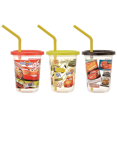 [230ml]ストロー付タンブラー 3個 カーズ
