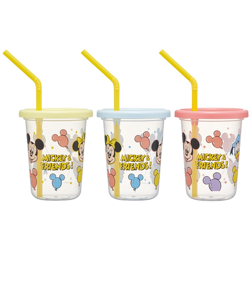 [230ml]ストロー付タンブラー 3個 ミッキーフレンズ風船