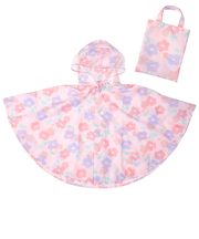 レインポンチョ　おはな　ピンク