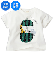 [ベビー]半袖　Tシャツ　ポケット　ひんやり素材 オフホワイト