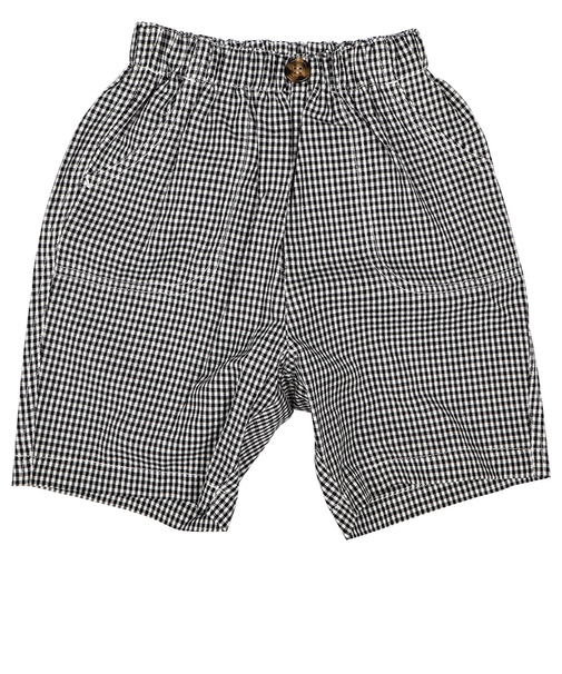[ベビー]ショートパンツ　先染チェック ブラック