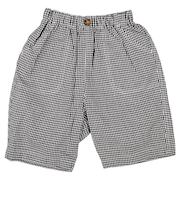[キッズ]ショートパンツ　先染チェック ブラック