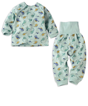 [キッズ]お着替え応援　長袖　パジャマ　かぶり　恐竜 ペパーミント